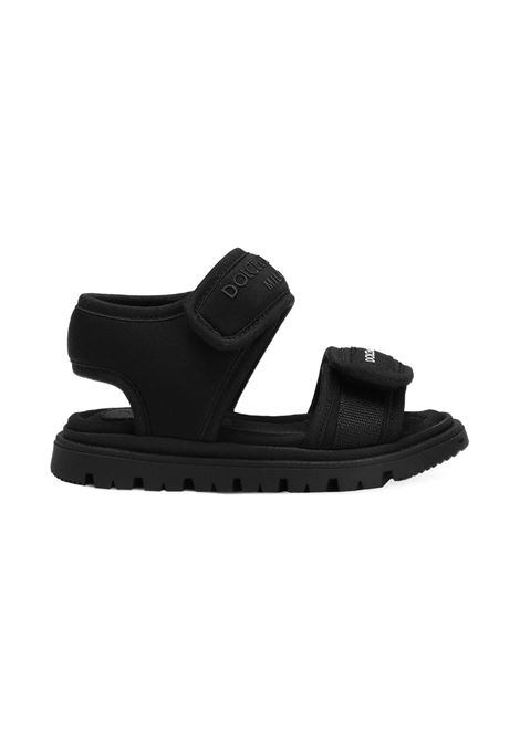 Sandali in Lycra Nera Con Nastro DOLCE & GABBANA KIDS | DL0089-AW5898B956